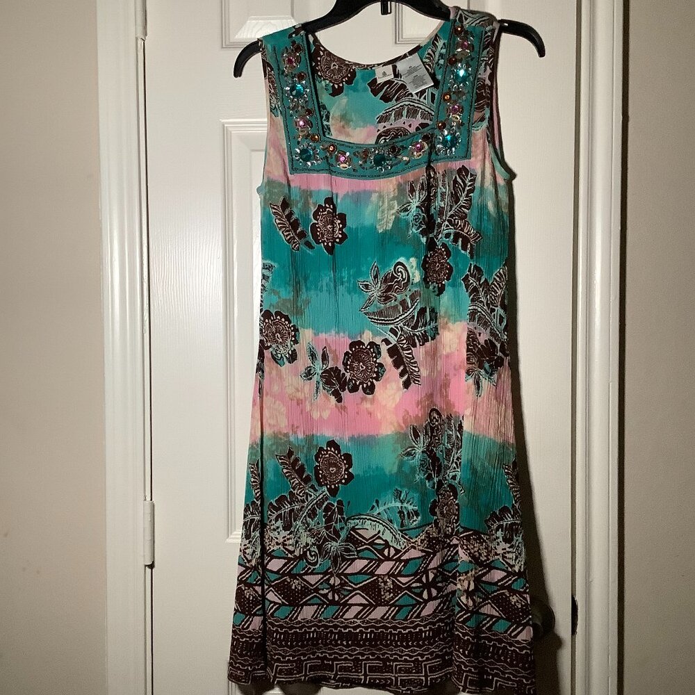Forbidden women jeweled/sequined square cut vintage dress